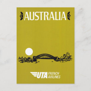 Carte Postale Affiche de Vintage voyage restaurée en Australie