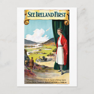 Carte Postale Affiche de Vintage voyage restaurée en Irlande