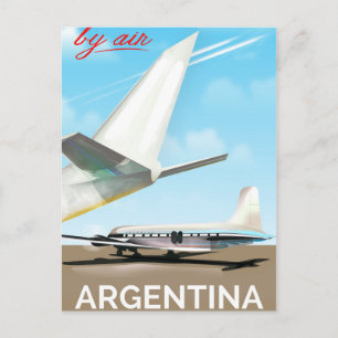 Carte Postale Affiche de vol vintage Argentine "By Air"