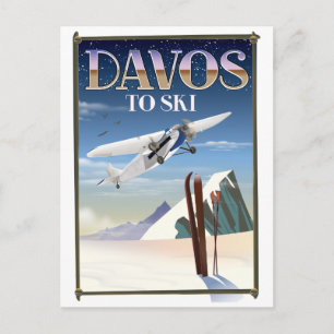 Carte Postale Affiche de voyage à Davos en Suisse