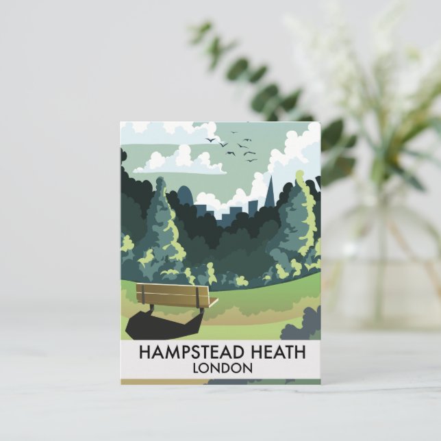 Carte Postale Affiche de voyage à Londres Hampstead Heath. (Debout devant)