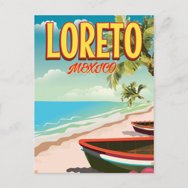 Carte Postale Affiche de voyage à Loreto au Mexique (Devant)