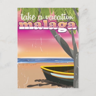 Carte Postale Affiche de voyage à Malaga en Espagne.