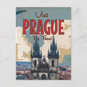 Carte Postale Affiche de voyage à Prague, République tchèque vin