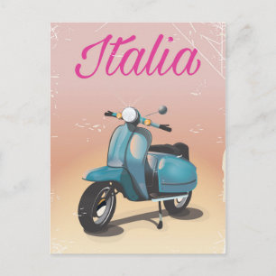 Carte Postale Affiche de voyage à scooter Italia