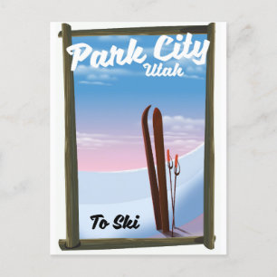 Carte Postale Affiche de voyage à ski Park city Utah
