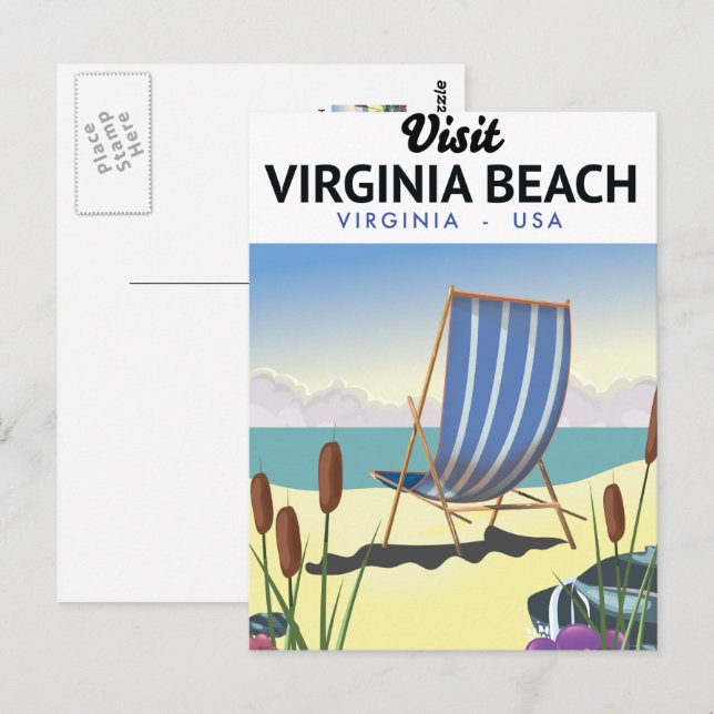 Carte Postale Affiche de voyage à Virginia Beach Virginie USA (Devant / Derrière)