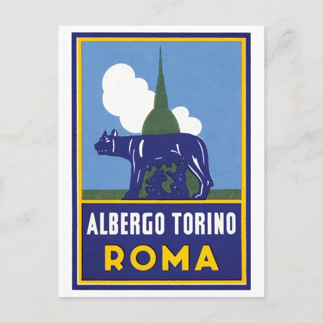Carte Postale Affiche de voyage Albergo Torino Roma (Devant)
