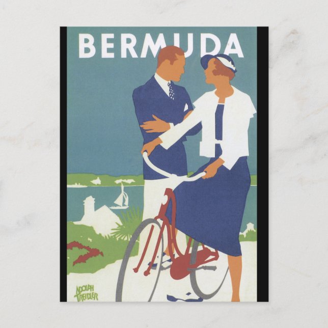 Carte Postale Affiche de voyage ancienne des Bermudes (Devant)