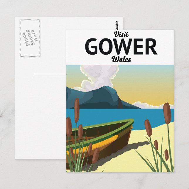 Carte Postale Affiche de voyage au Pays de Galles Gower (Devant / Derrière)