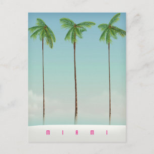 Carte Postale Affiche de voyage aux palmiers de Miami, Floride.