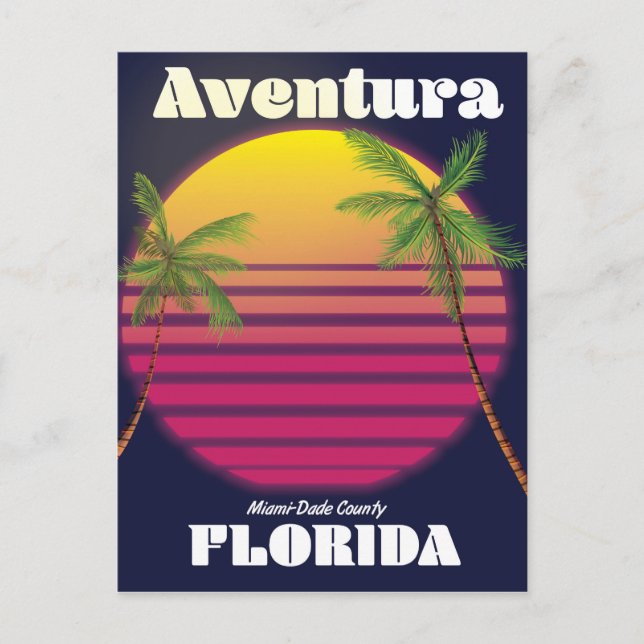 Carte Postale Affiche de voyage Aventura Florida USA 80s (Devant)