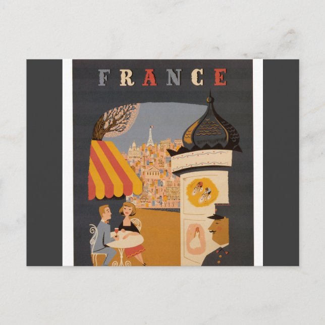 Carte Postale Affiche de voyage Café Parisien (Devant)
