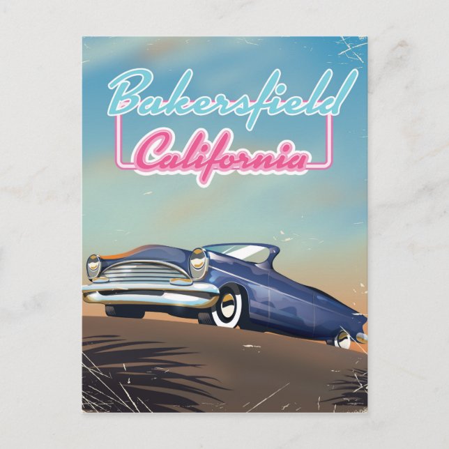 Carte Postale Affiche de voyage de Bakersfield en Californie (Devant)