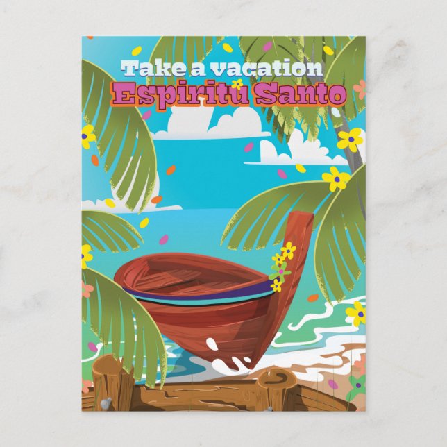Carte Postale Affiche de voyage de Espiritu Santo. (Devant)