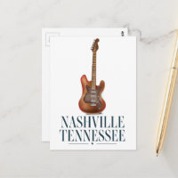 Affiche de voyage de guitare Nashville Tennessee