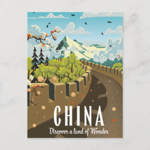 Carte Postale Affiche de voyage de la Grande Muraille de Chine