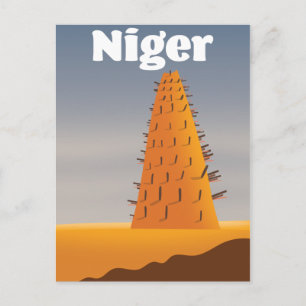 Carte Postale Affiche de voyage de la mosquée d'Agadez au Niger