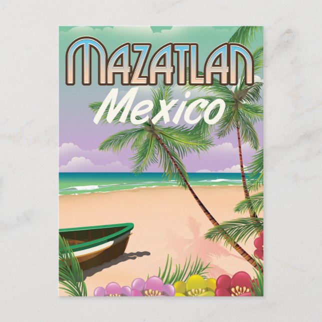 Carte Postale Affiche de voyage de la plage de Mazatlán au Mexiq (Devant)