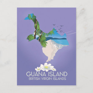 Carte Postale Affiche de voyage de l'île Guana Îles Vierges brit