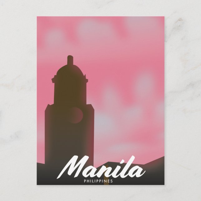 Carte Postale Affiche de voyage de Manille Philippines. (Devant)