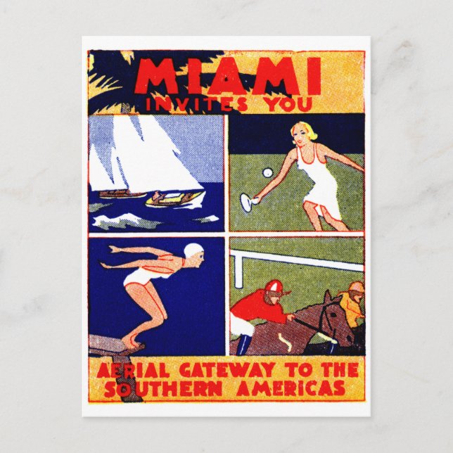 Carte Postale Affiche de voyage de Miami 1925 (Devant)