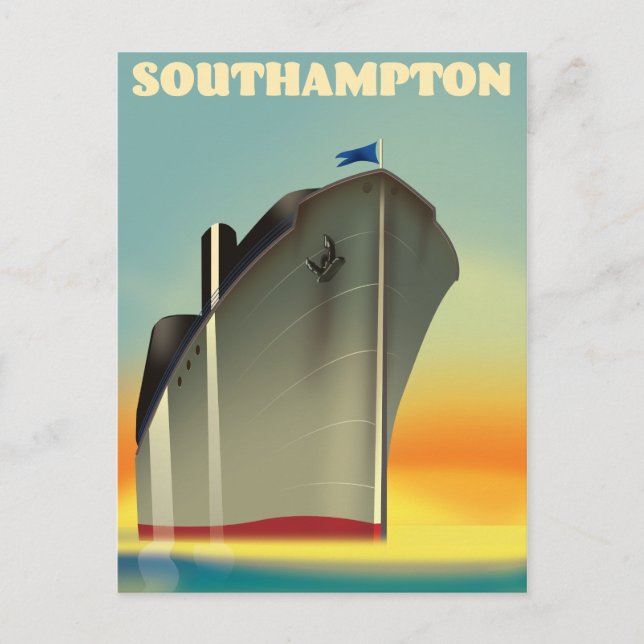 Carte Postale Affiche de voyage de paquebot de Southampton (Devant)