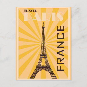 Carte Postale Affiche de voyage de Paris France Tour Eiffel Vint