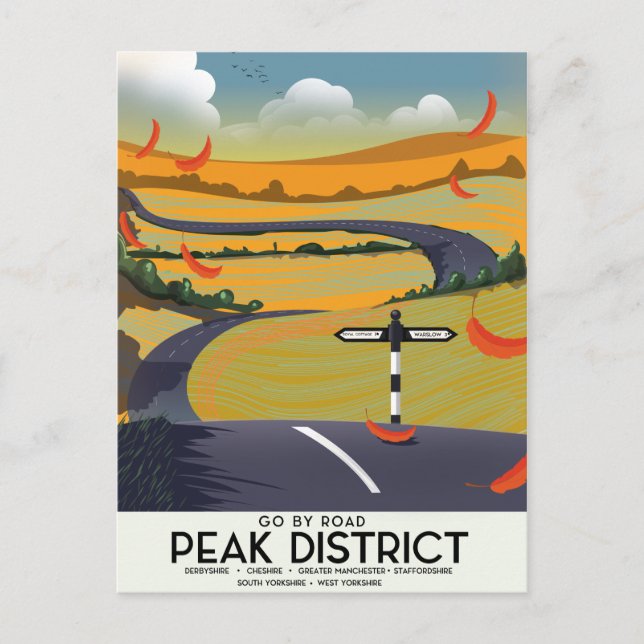 Carte Postale Affiche de voyage de Peak District Road (Devant)