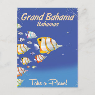 Carte Postale Affiche de voyage de poissons tropicaux vintage de