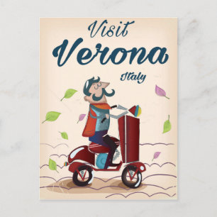 Carte Postale Affiche de voyage de scooter italien de Vérone