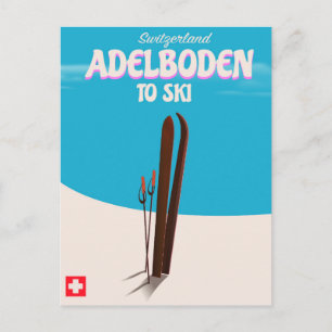 Carte Postale Affiche de voyage de ski à Adelboden Suisse