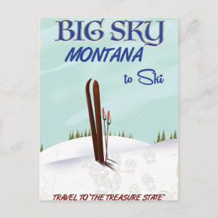 Carte Postale Affiche de voyage de ski à Big Sky, Montana