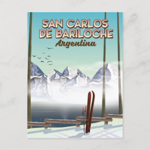 Carte Postale Affiche de voyage de ski à San Carlos de Bariloche