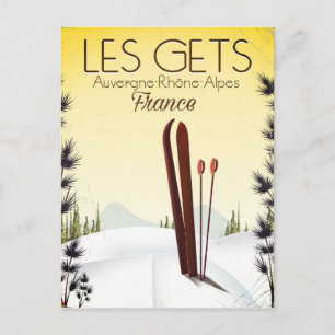 Carte Postale Affiche de voyage de ski aux Gets France