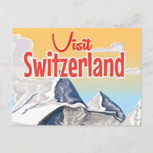 Carte Postale Affiche de voyage de ski en Suisse