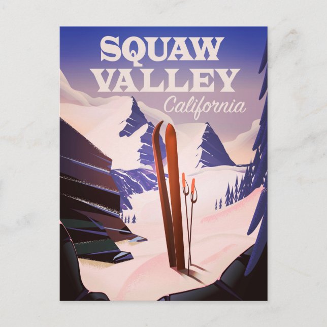 Carte Postale Affiche de voyage de Sqaw Valley en Californie. (Devant)