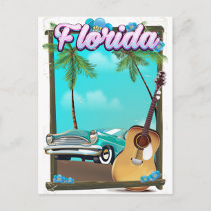 Carte Postale Affiche de voyage de style rétro de Floride