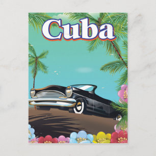 Carte Postale Affiche de voyage de style vintage à Cuba