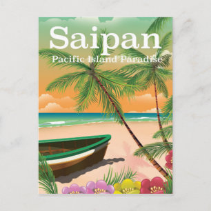 Carte Postale Affiche de voyage de style vintage Saipan