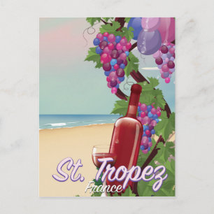 Carte Postale affiche de voyage de vin de St. Tropez France