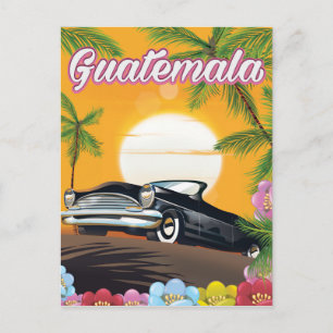 Carte Postale Affiche de voyage de voiture ancienne au Guatemala