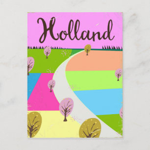 Carte Postale Affiche de voyage des champs de Hollande