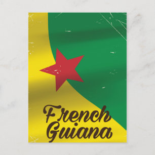 Carte Postale Affiche de voyage du drapeau de la Guyane français