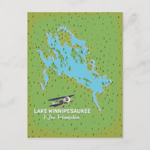 Carte Postale Affiche de voyage du New Hampshire Lake Winnipesau