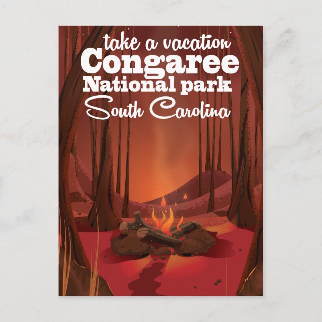 Carte Postale Affiche de voyage du parc national de Congaree (Devant)