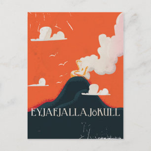 Carte Postale Affiche de voyage du volcan Eyjafjallajökull