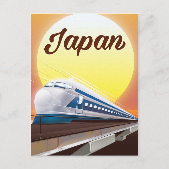 Carte Postale Affiche de voyage en train à grande vitesse du Jap (Devant)