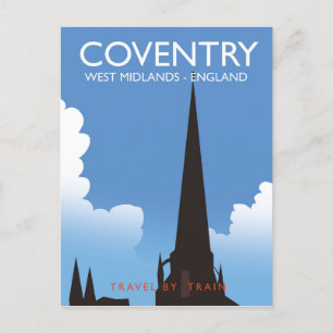 Carte Postale Affiche de voyage en train Coventry Midlands de l'