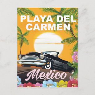 Carte Postale Affiche de voyage en voiture mexicaine Playa del C